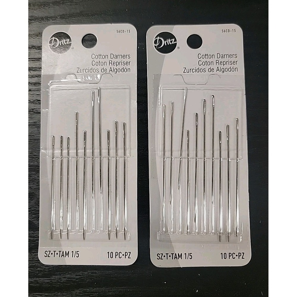 Dritz 20 Cotton Darners Hand Needles, Size 1/5, #56CD-15 New In Package!